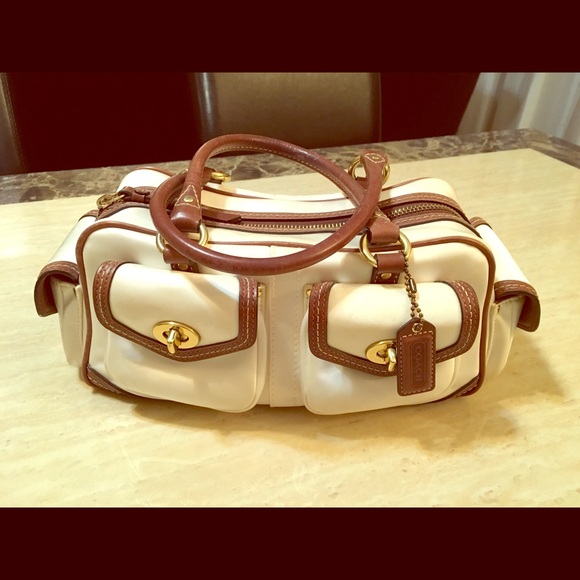 Coach Handbags - Cute Coach Satchel with Brown Leather Trimming